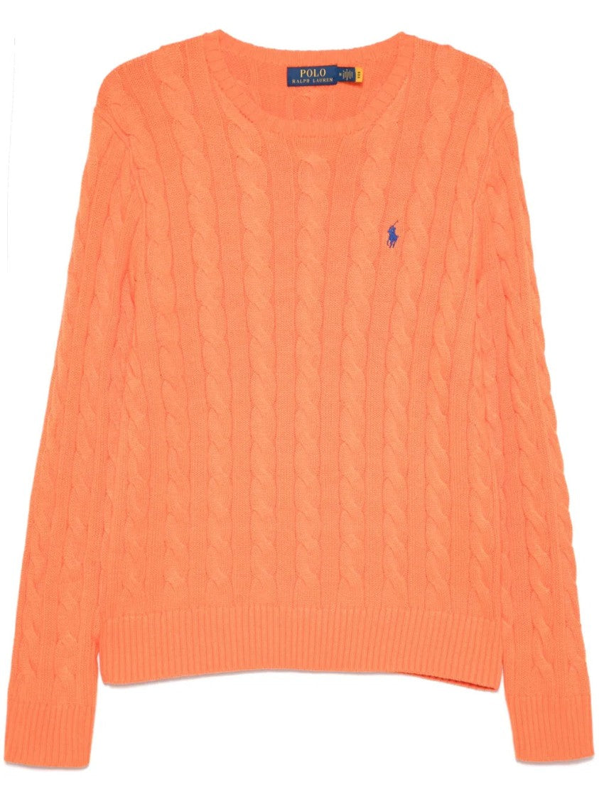 Polo Ralph Lauren Classic Cable Knit Pullover In Orange