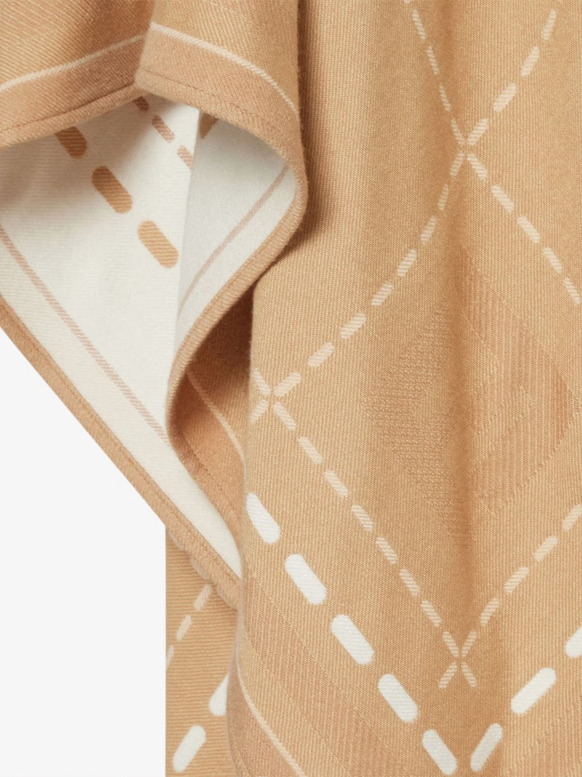 Fendi Macro Check Se Reversible Tan Poncho