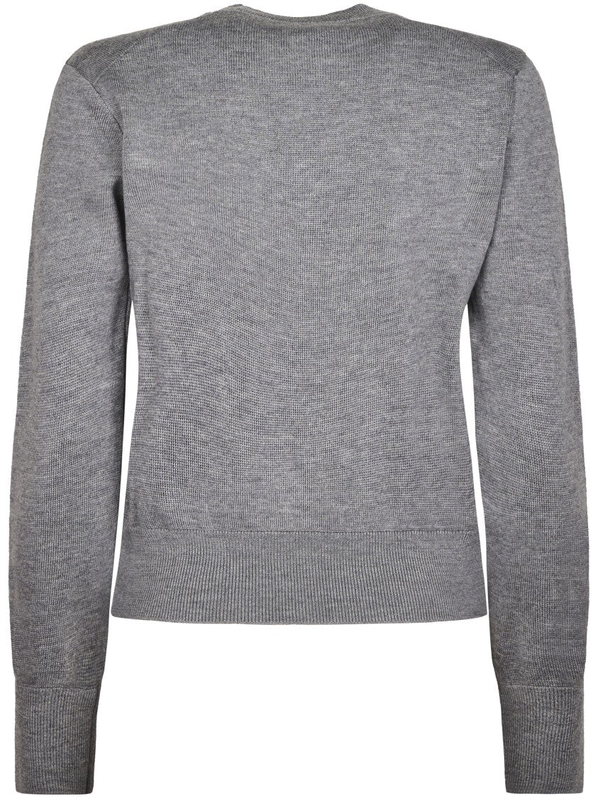 Ami Paris Crewneck Sweater With Fitted Silhouette And Heart Logo