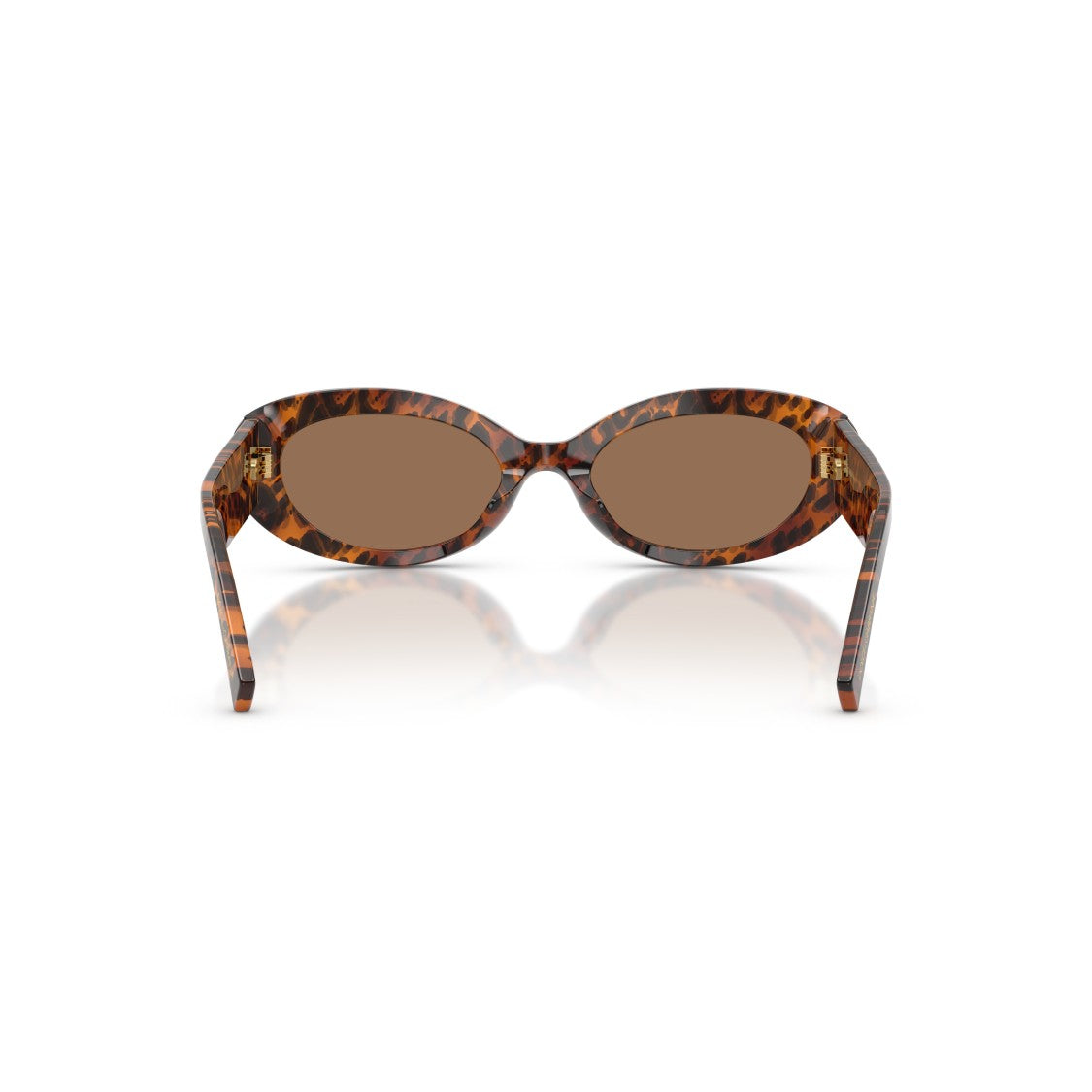 Dolce & Gabbana Tortoiseshell Oval Sunglasses With Gold Emblem