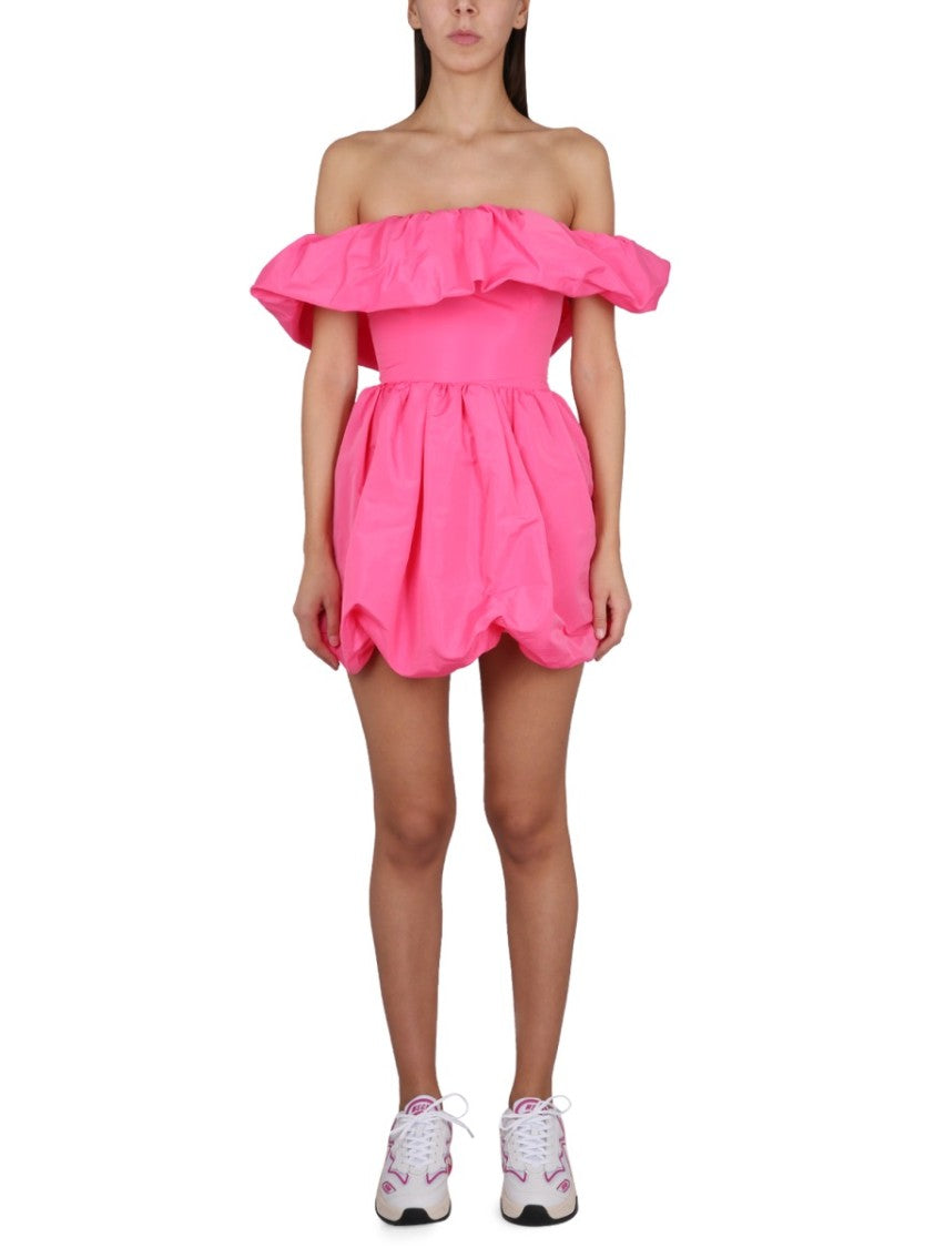 Msgm Voluminous Ruffled Off-Shoulder Mini Dress
