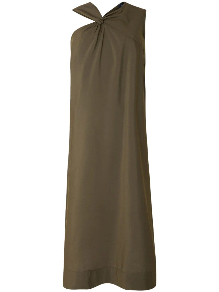 Soeur Asymmetrical Midi Dress With Twisted Knot Detail