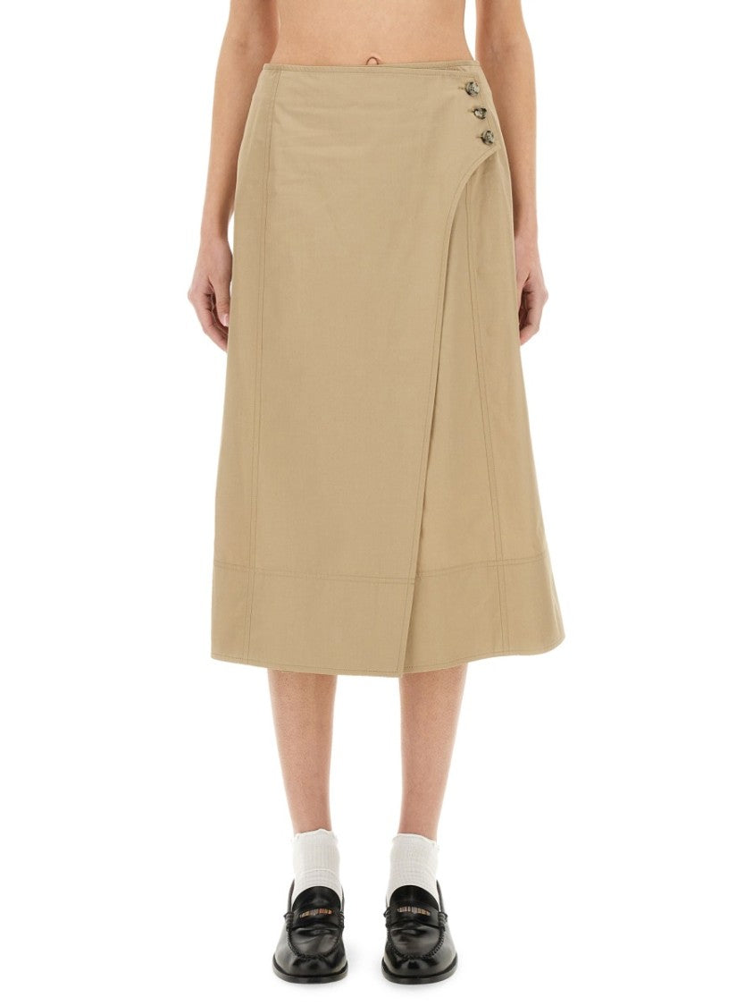 Paul Smith Tailored A-Line Cotton Midi Skirt