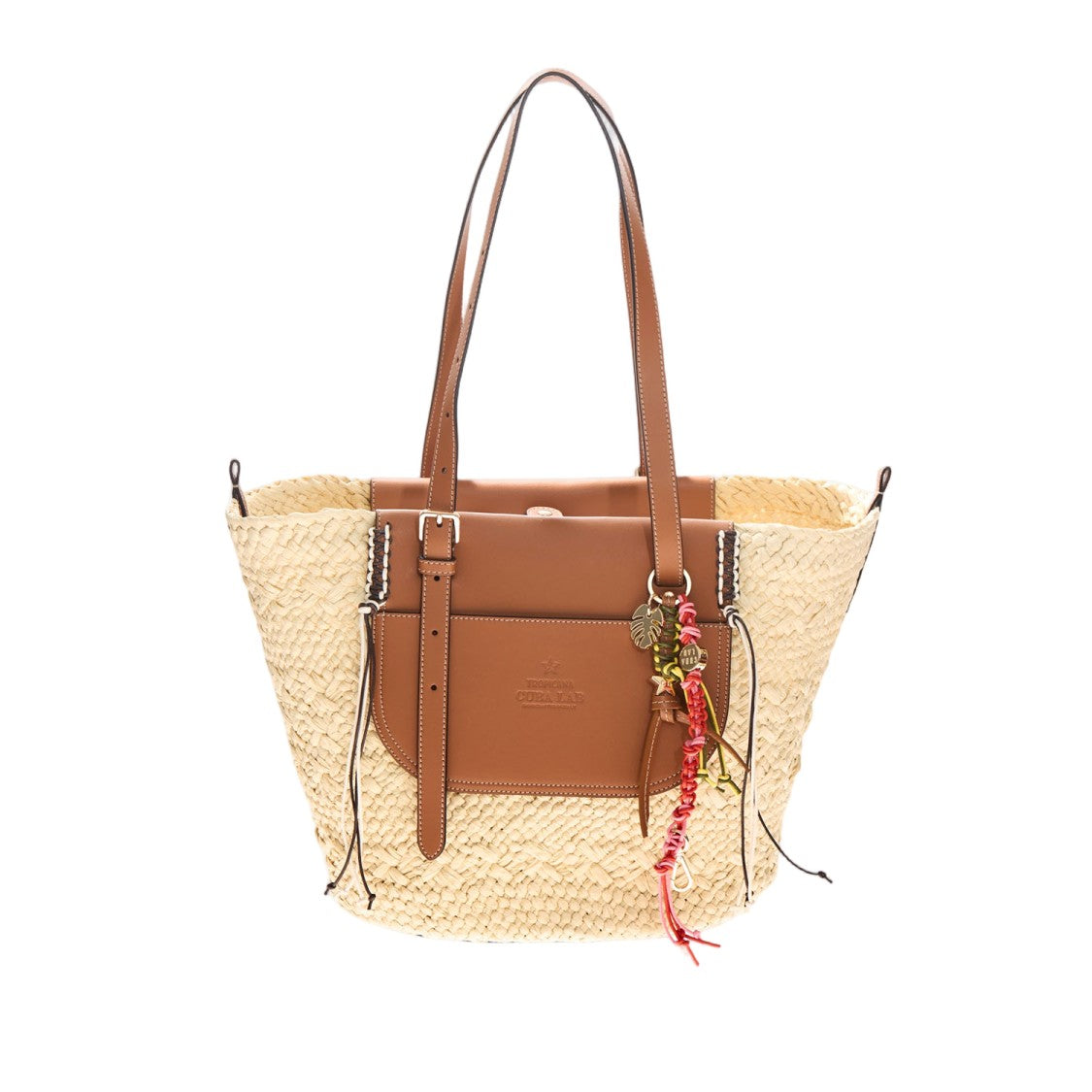 Cuba Lab Tropicana Leather And Rafia Bag