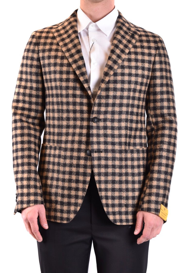 Tagliatore Classic Checkered Blazer Notched Lapel Tailored
