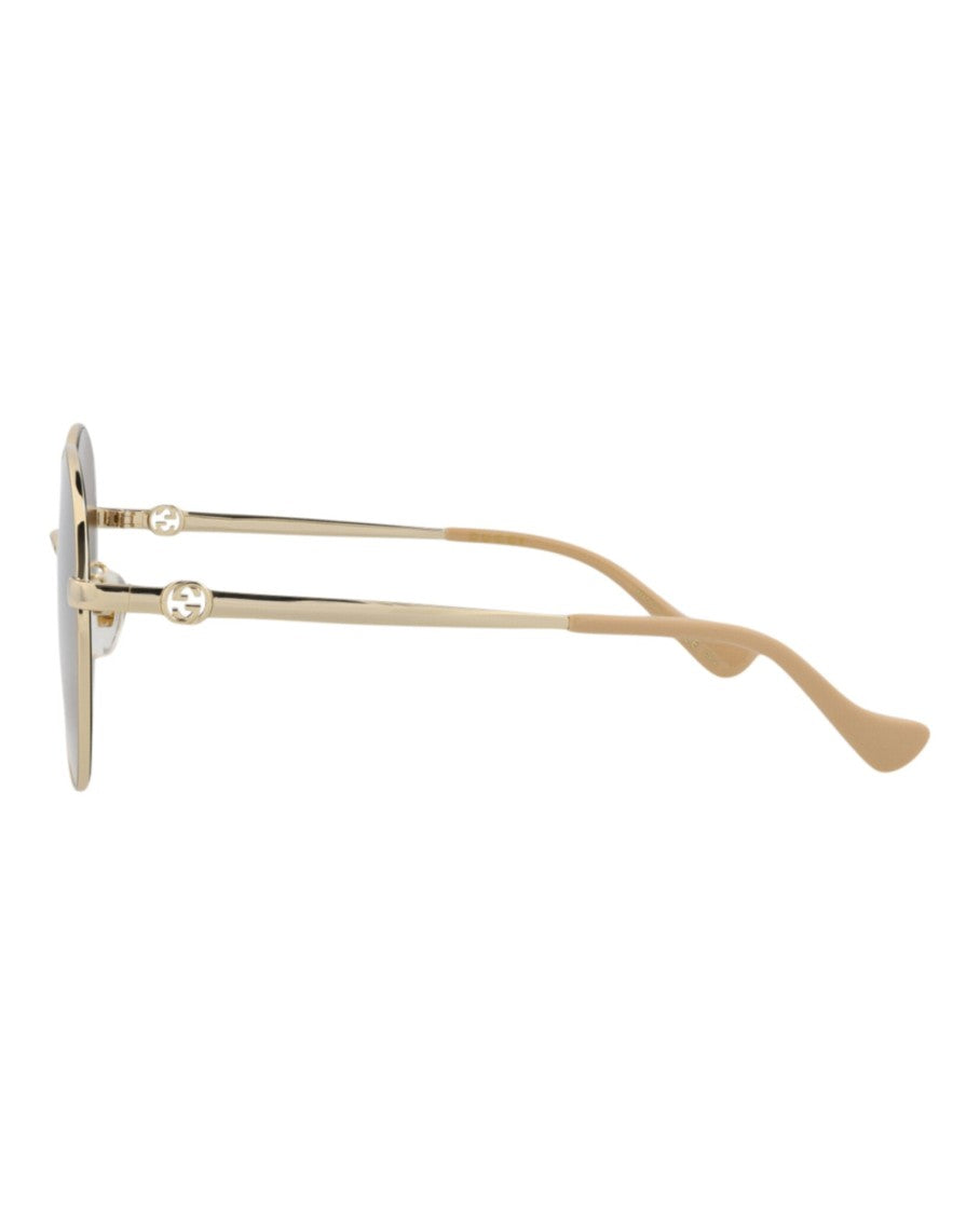 Gucci Round-Frame Metal Sunglasses