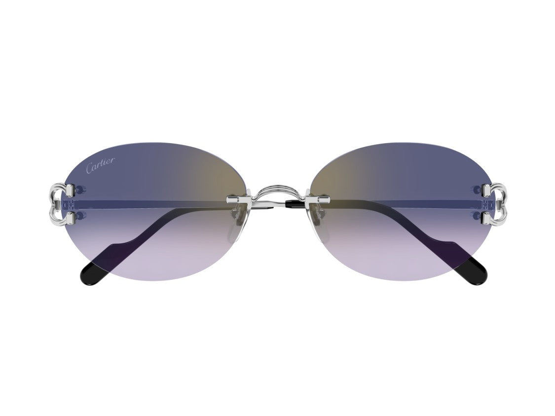 Cartier Ct0551s Loop Detail Oval Rimless Gradient Sunglasses