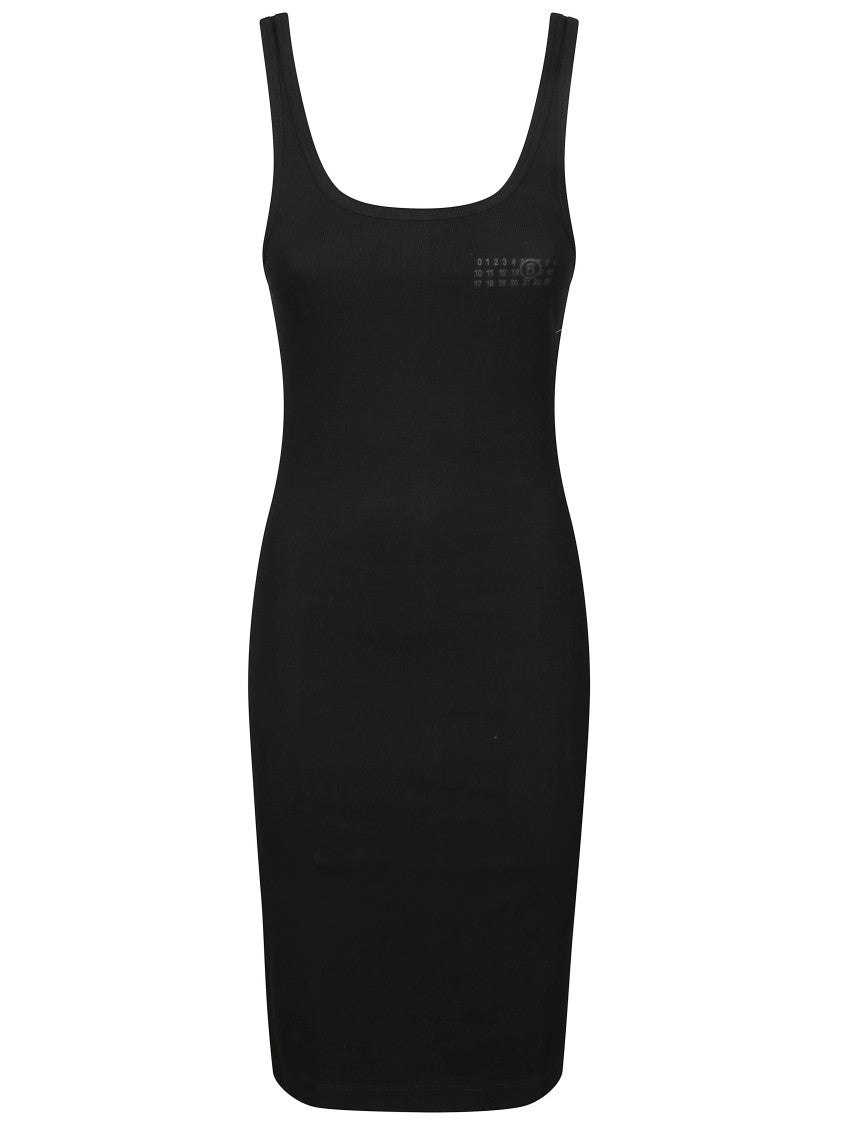 Mm6 By Maison Margiela Sleeveless Fitted Mini Dress With Graphic Detail