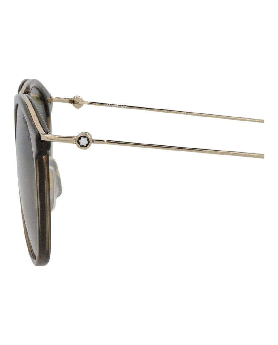 Montblanc Translucent Injection Aviator Sunglasses With Metal Temples