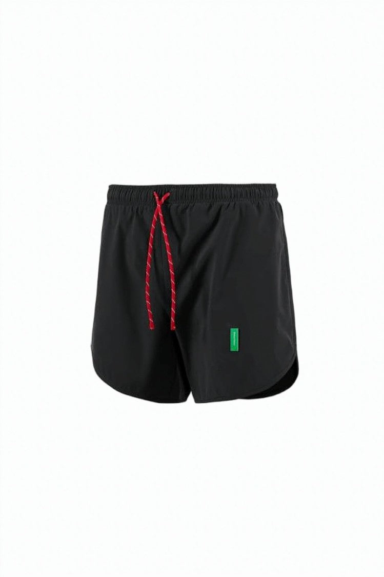 District Vision Sleek Black Activewear Shorts With Elastic Waistband
