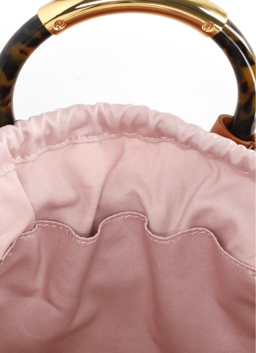 Coccinelle Soft Gathered Leather Medium Shoulder Bag With Two Rigid Handles