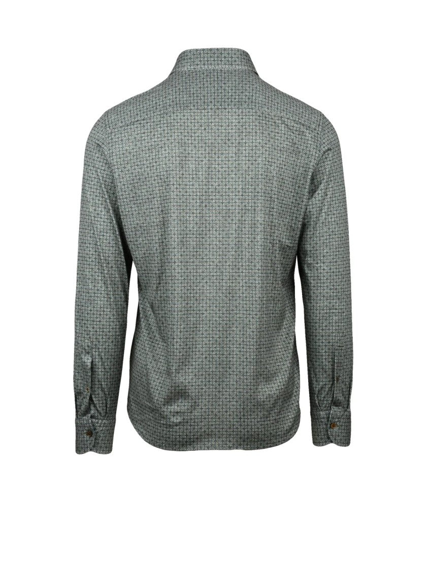 Sonrisa Fior Di Cotone Geometric Pattern Green Cotton Sonrisa Shirt