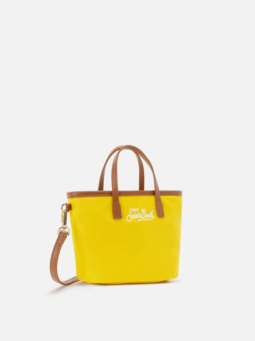 Mc2 Saint Barth Vibrant Mini Nylon City Bag With Leather Accents