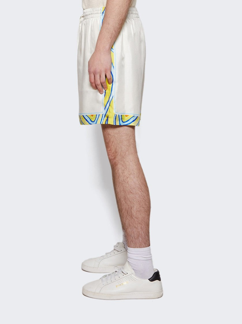 Casablanca Aquatique Silk Drawstring Shorts