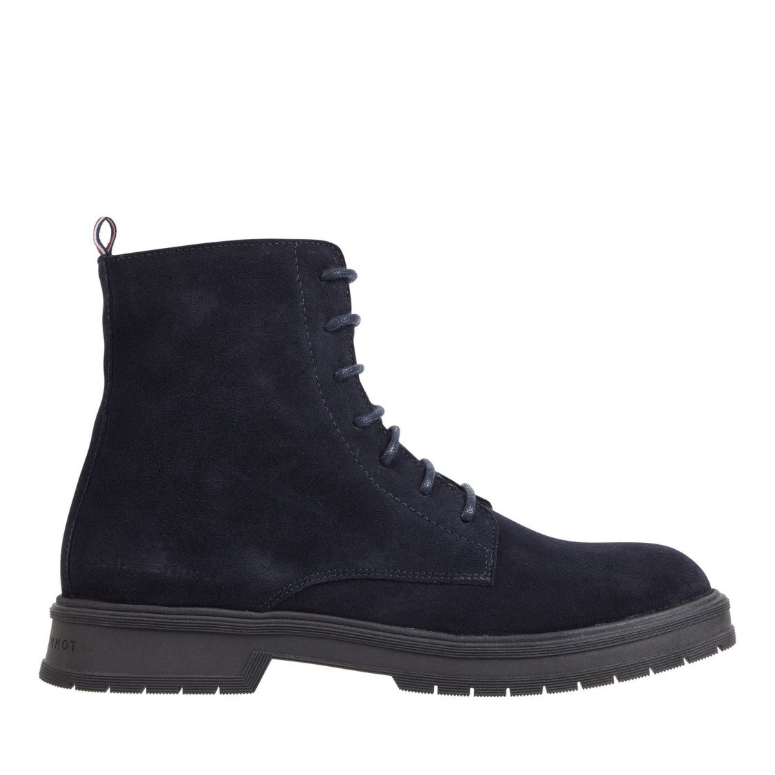 Tommy Hilfiger Blue Lace-Up Striped Pull Tab Suede Boots