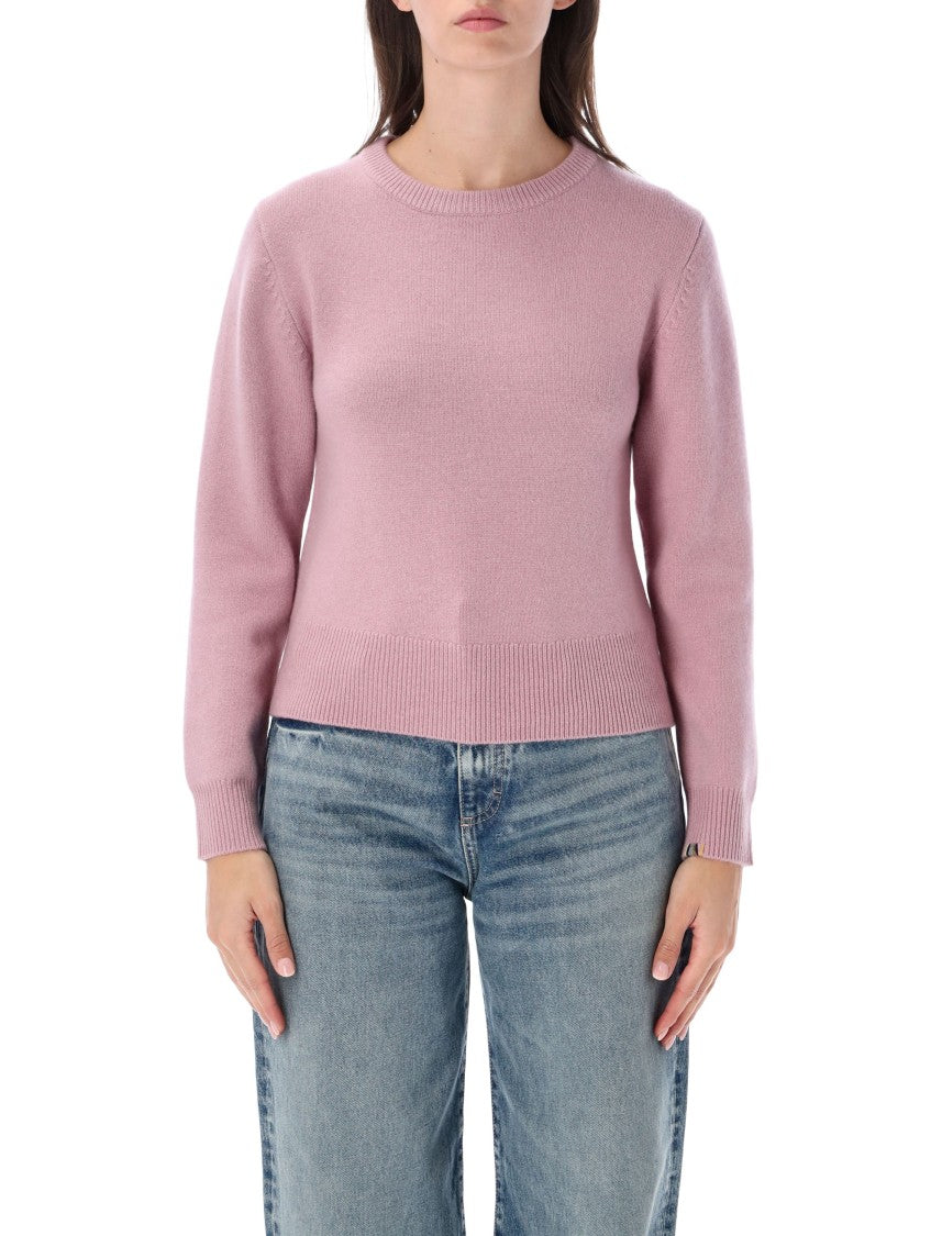 Extreme Cashmere Jeanne Slightly Cropped Fine Knit Crewneck Sweater