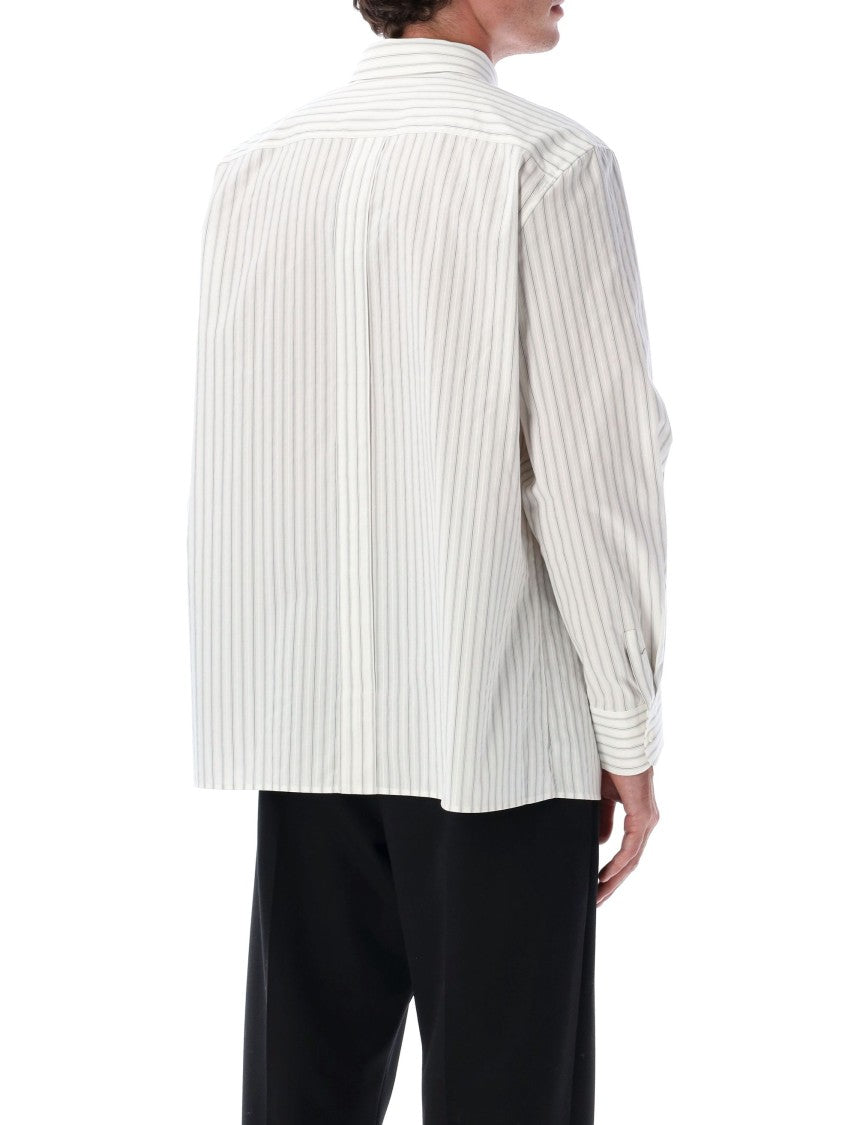 Saint Laurent Striped Long Sleeve Cotton Shirt