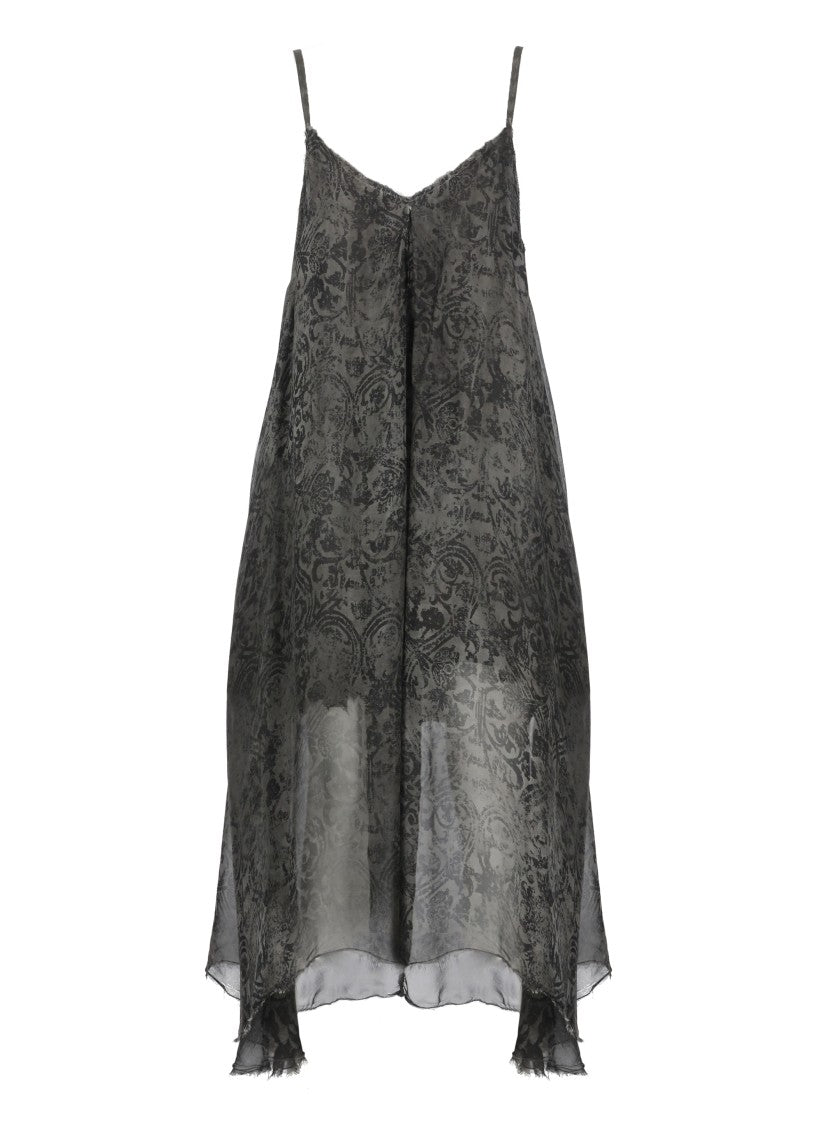 Sanctamuerte Grey Viscose And Silk Dress