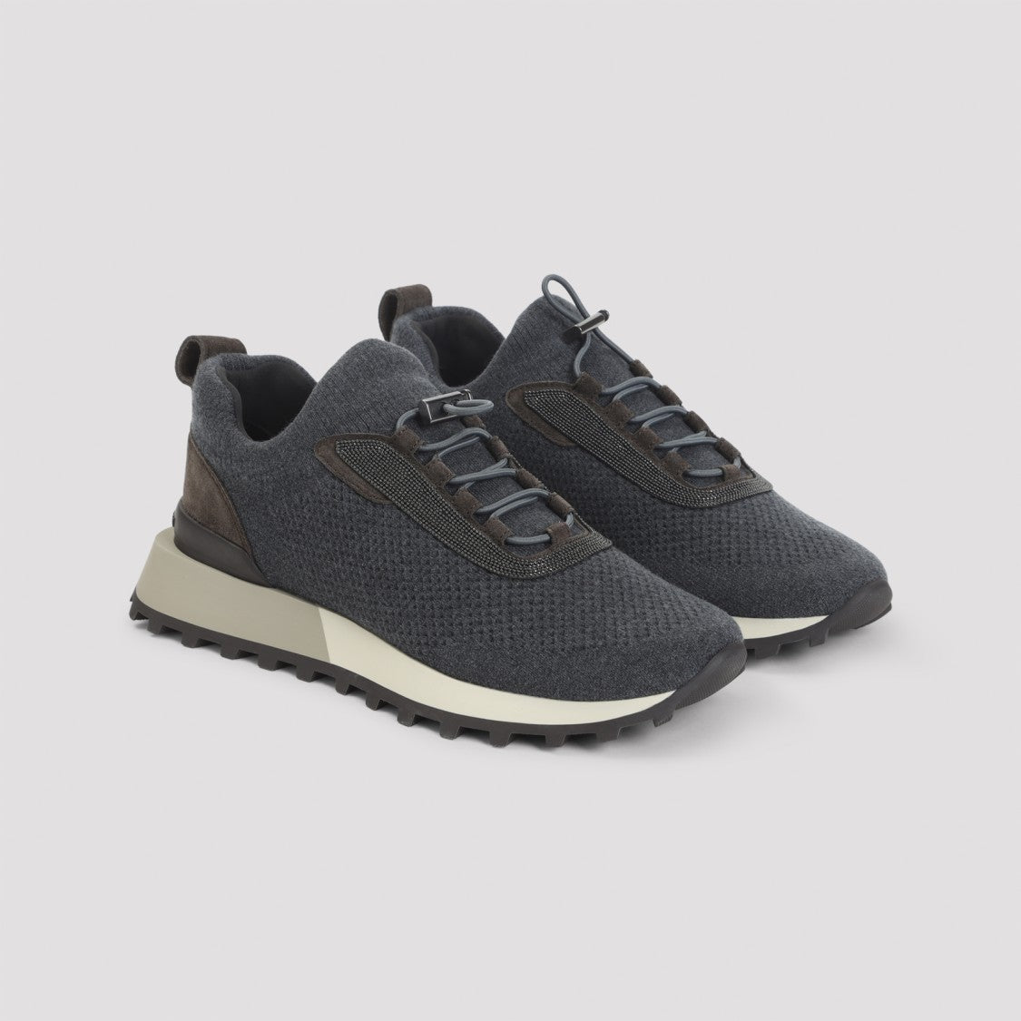 Brunello Cucinelli Black Stone Textile Runner Sneakers