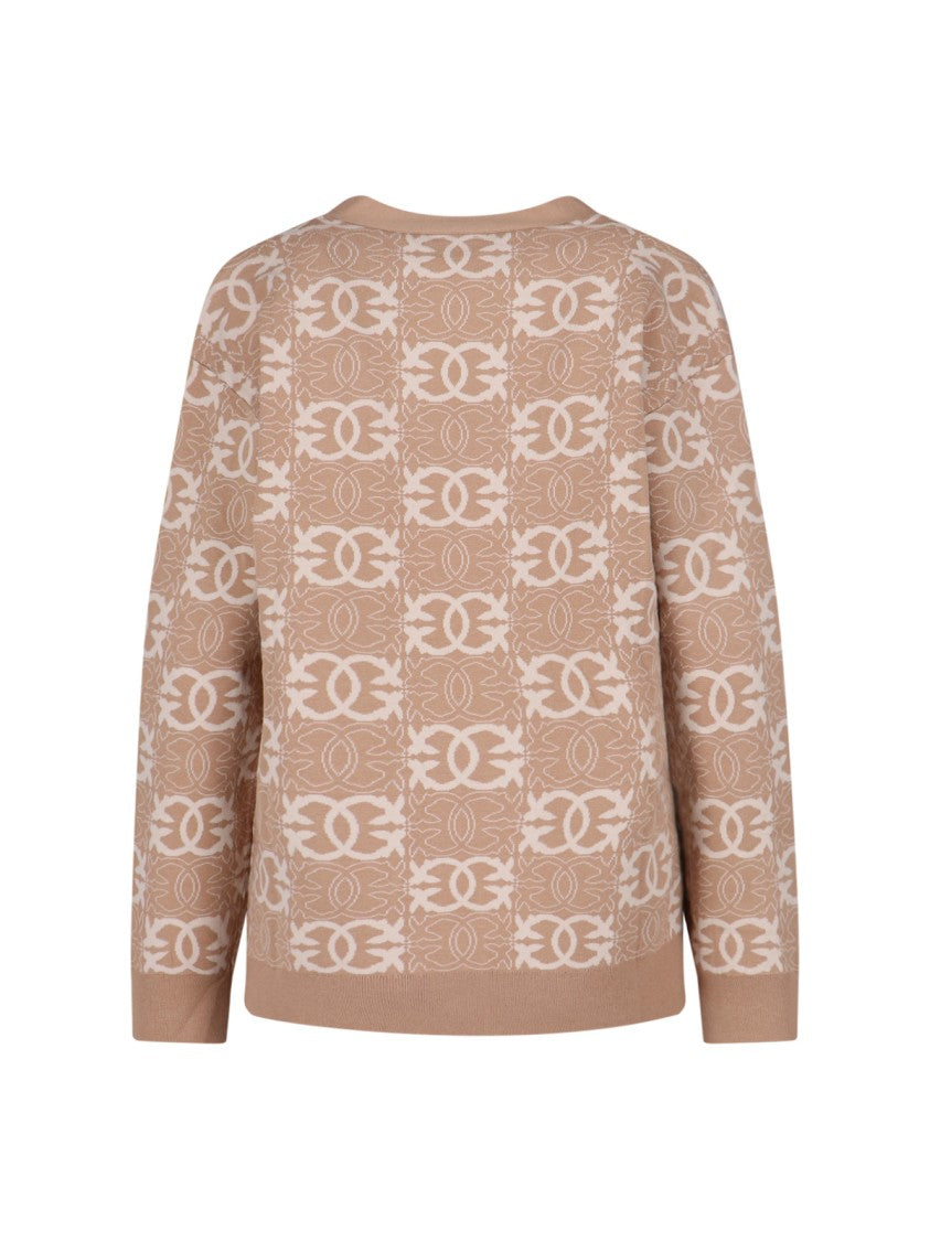 Pinko "Love Birds" Cardigan – Beige