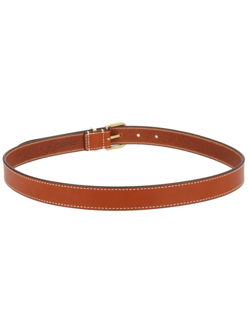 Isabel Marant Brown Zadd Rounded Gold Buckle Leather Belt