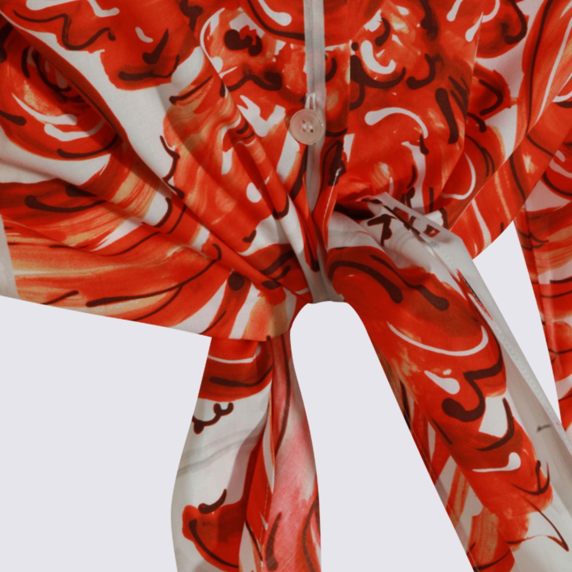 Dolce & Gabbana Cropped Baroque Print Shirt With Classic Collar