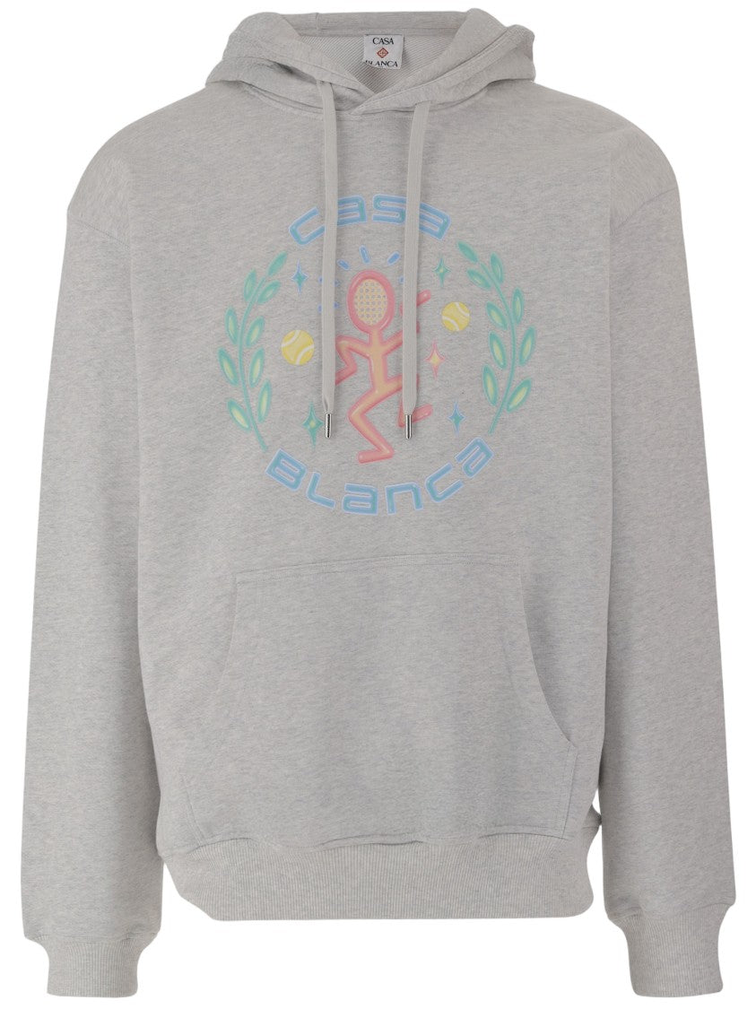 Casablanca Logo-Embellished Cotton Sweatshirt With Adjustable Hood