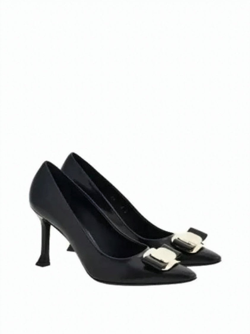 Salvatore Ferragamo Pointed Toe Pumps With Metallic Buckle Detail