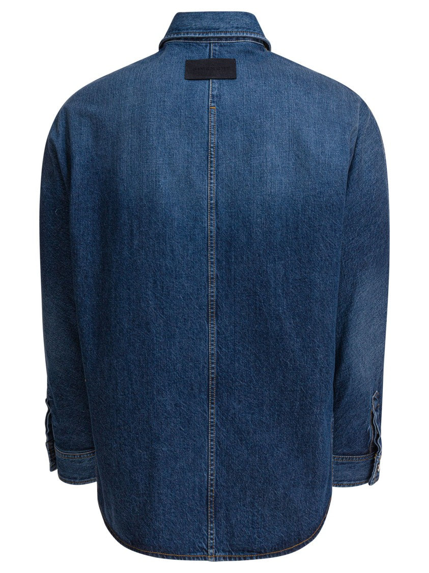 Givenchy Button-Down Denim Overshirt With Classic Collar