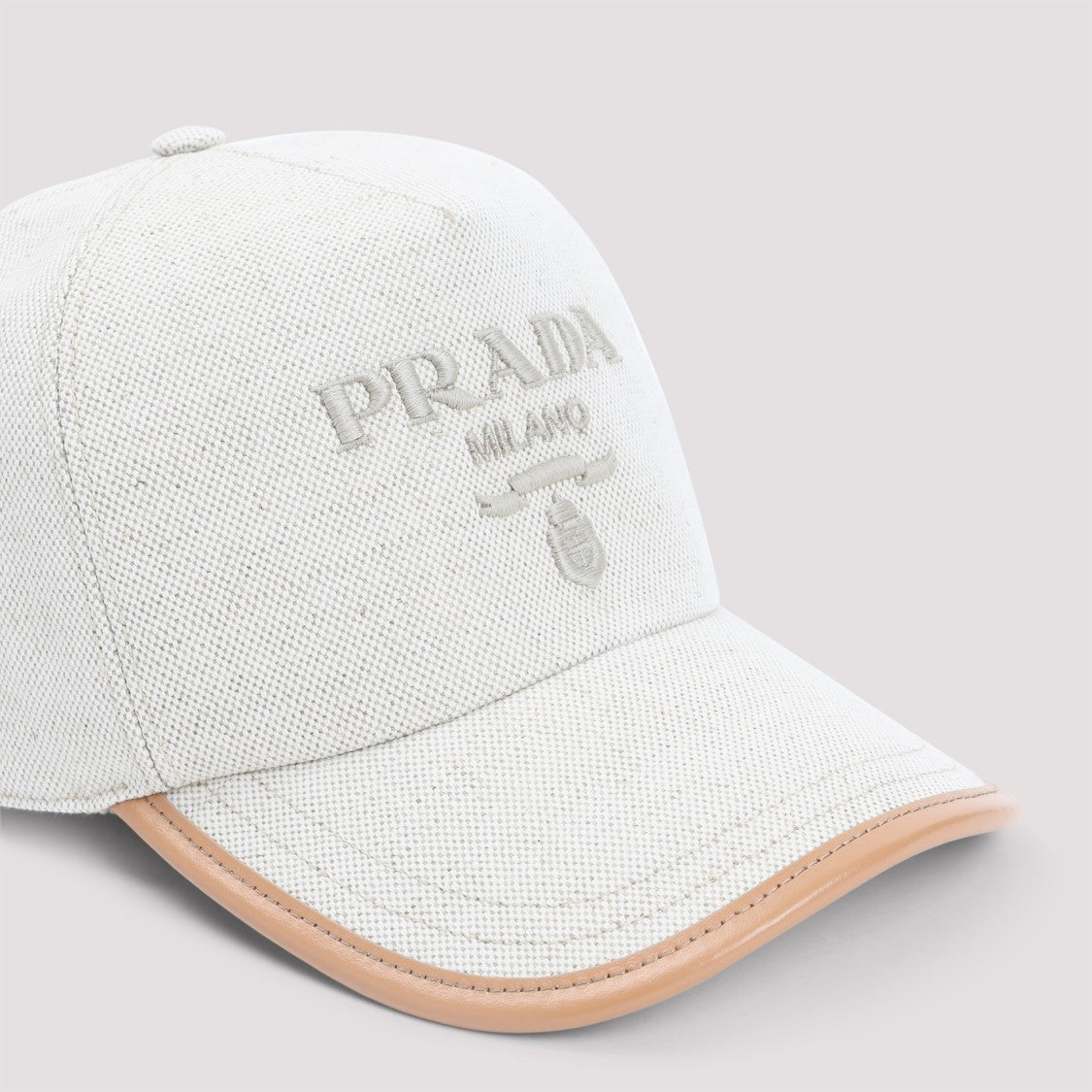 Prada Structured Cap In Cotton-Linen Blend