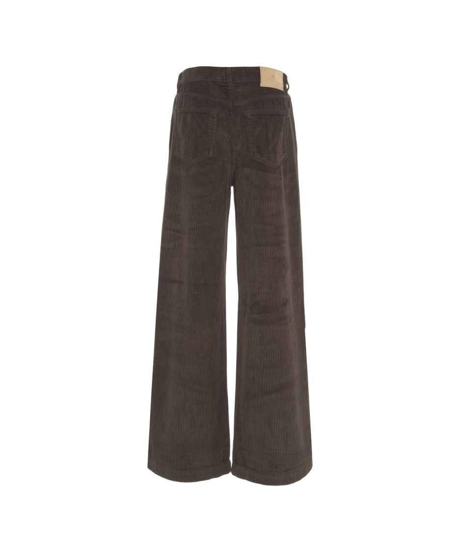 Pt Torino Wide-Leg Corduroy Trousers With Mid-Rise Waist And Soft Texture