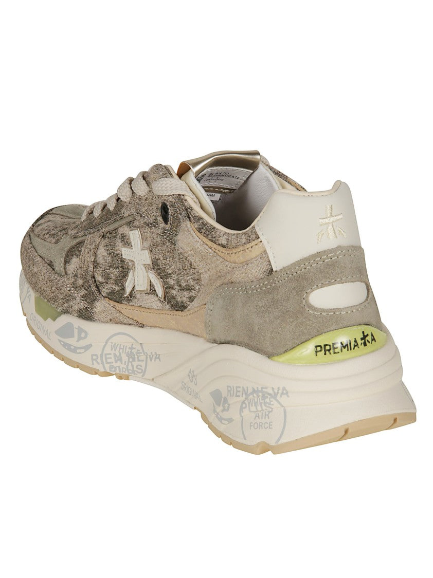 Premiata Mased Textured Lace Up Sneakers
