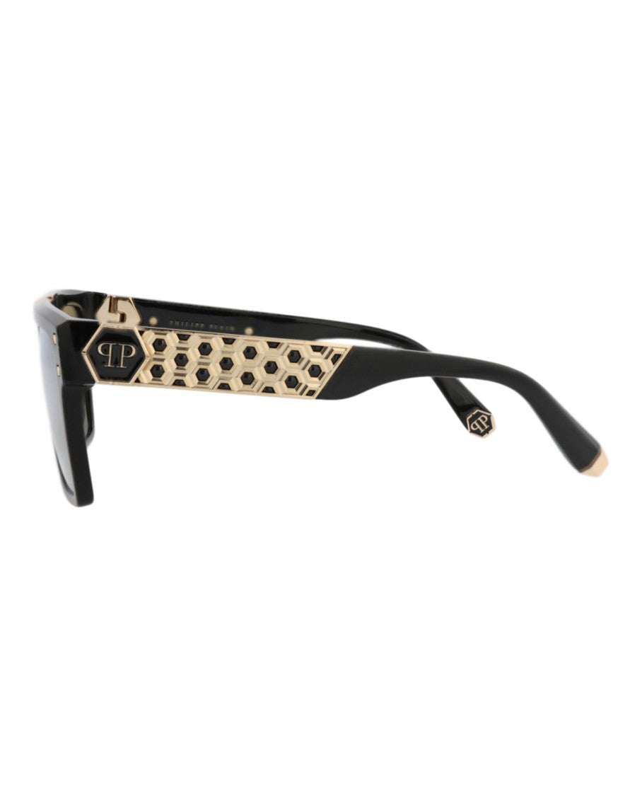 Philipp Plein Square-Frame Acetate Sunglasses With Titanium Accents And Honeycomb Temples