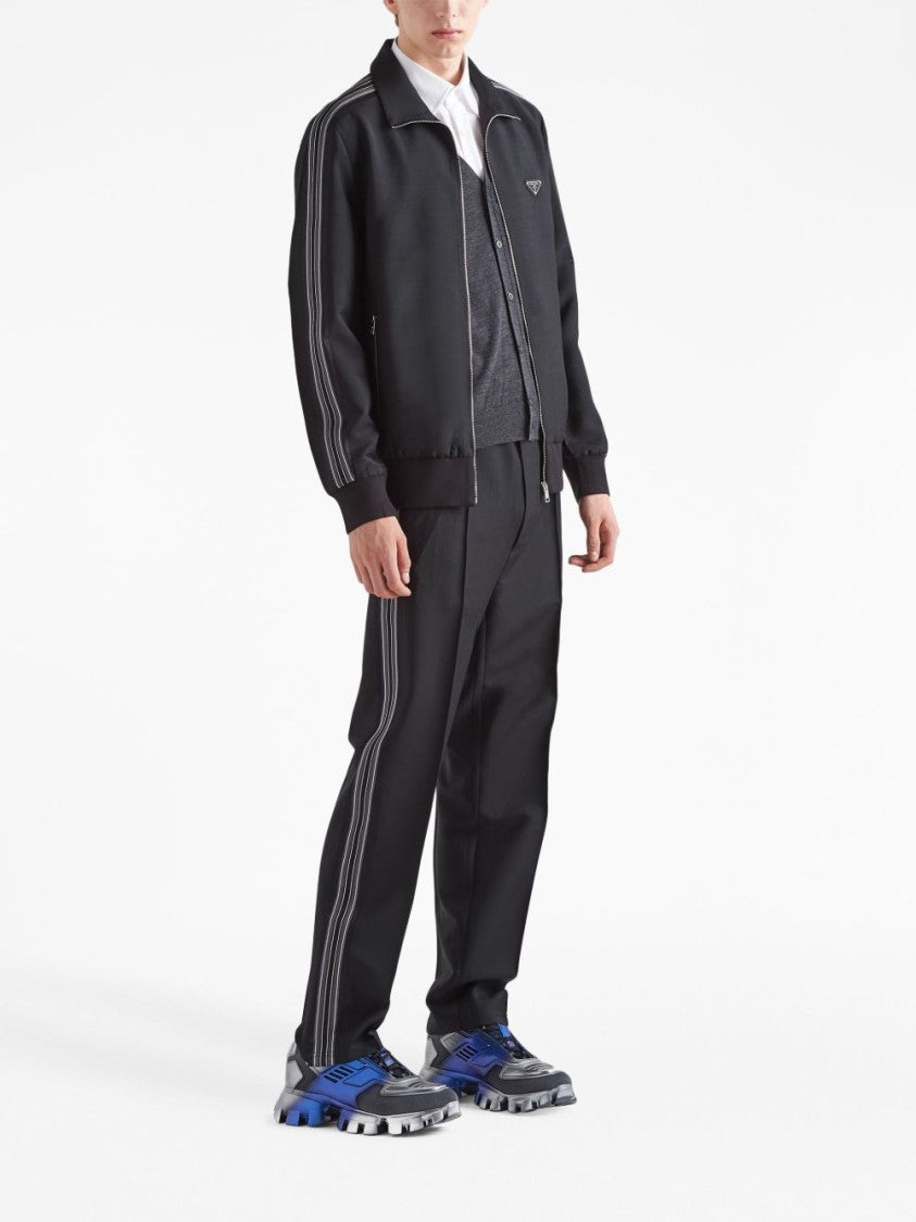 Prada Sleek Tailored Trousers With Contrasting Side Stripes