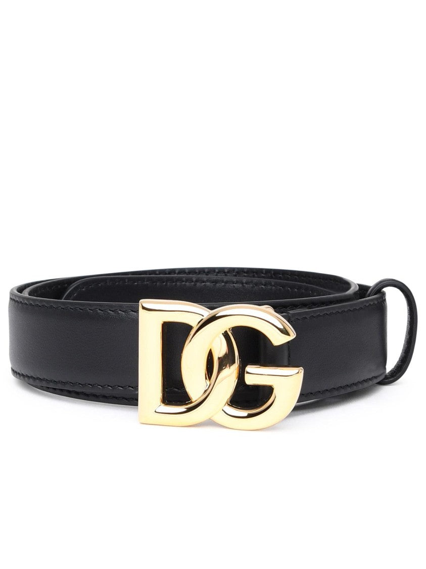 Dolce & Gabbana Dg Black Leather Belt