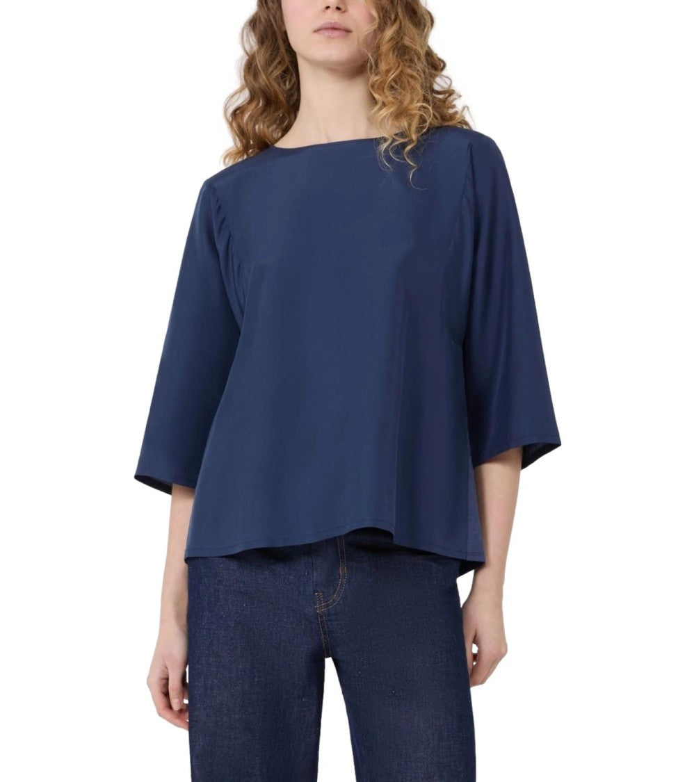Max Mara Blue Wkdfastoso Linen Knit Sweater