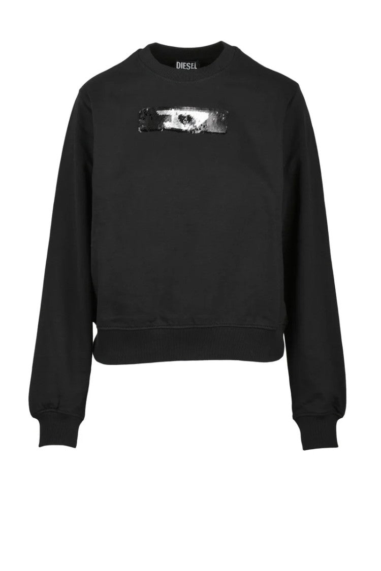 Diesel Black Cotton Women's Cropped Sweatshirt