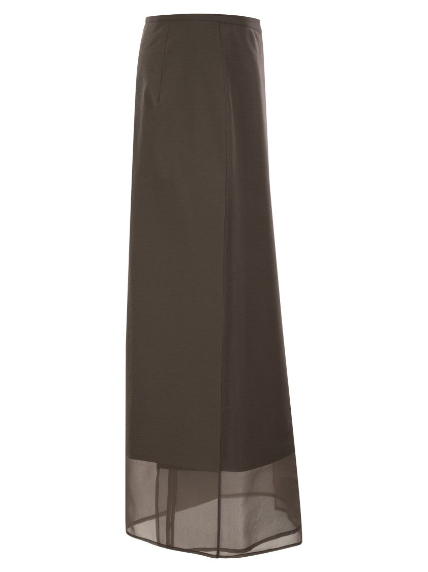 Brunello Cucinelli Fluid Skirt In Cotton Blend