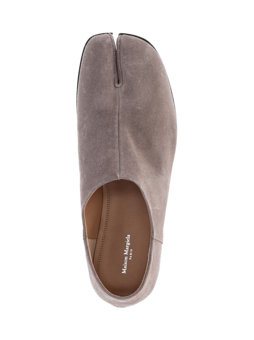 Maison Margiela Taupe Slip-On Tabi Suede Flats
