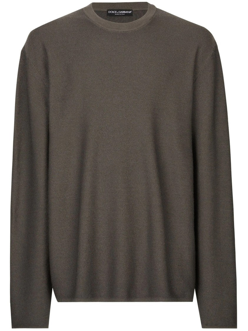 Dolce & Gabbana Dark Grey Refined Fine-Knit Pullover