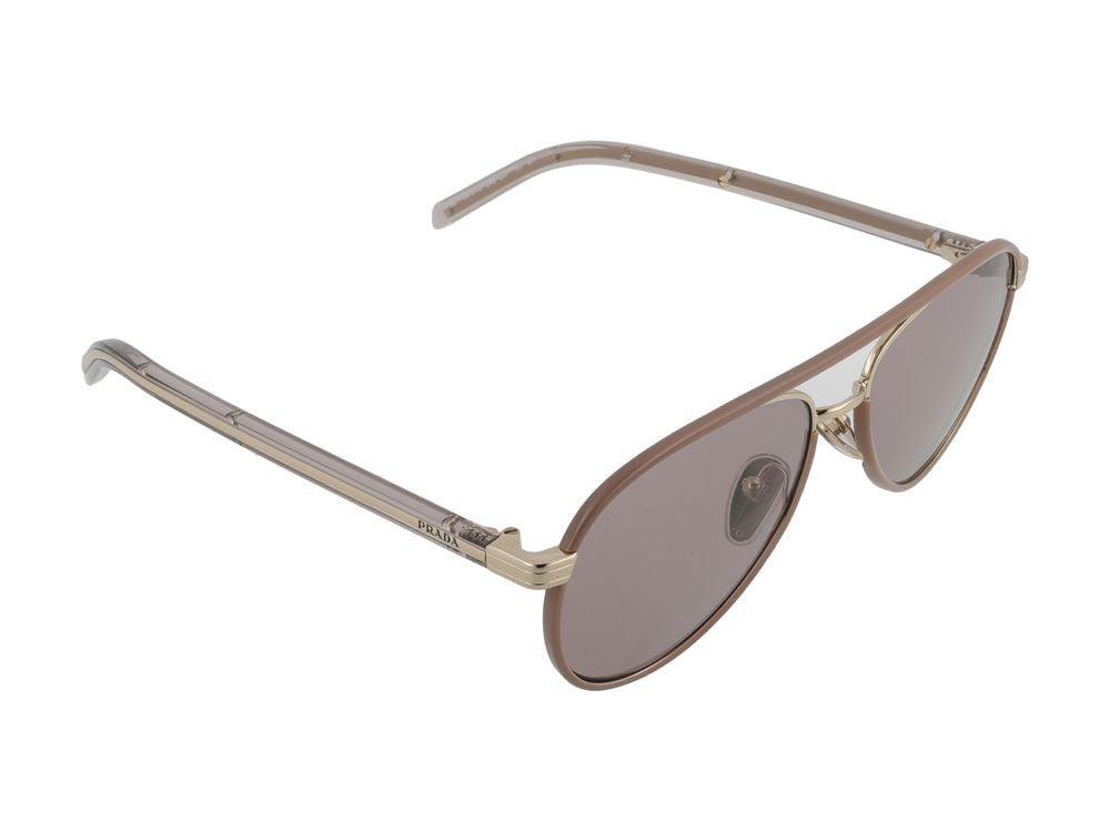 Prada Steel Frame Tinted Lens Aviator Sunglasses