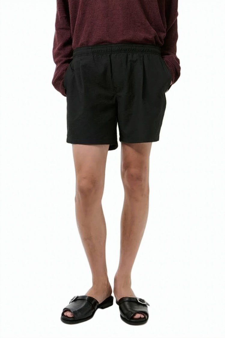 Our Legacy Minimalist Black Shorts With Elastic Waistband And Side Pockets