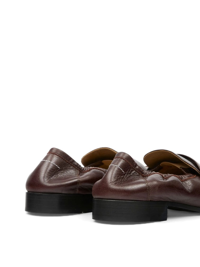 Mm6 By Maison Margiela Brown Penny Strap Leather Loafers