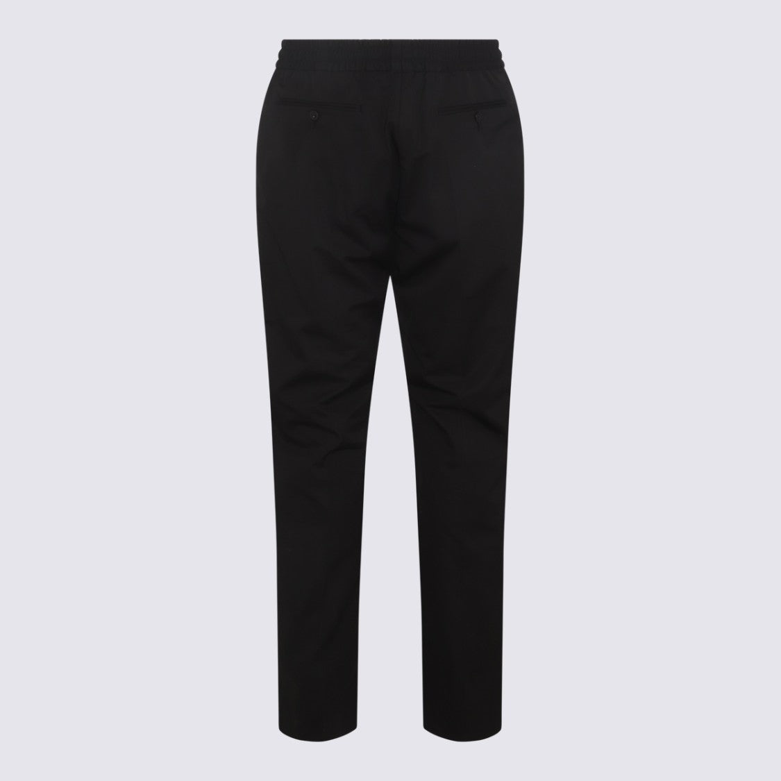 Valentino Tailored Black Trousers With Adjustable Drawstring And Buttoned Pockets