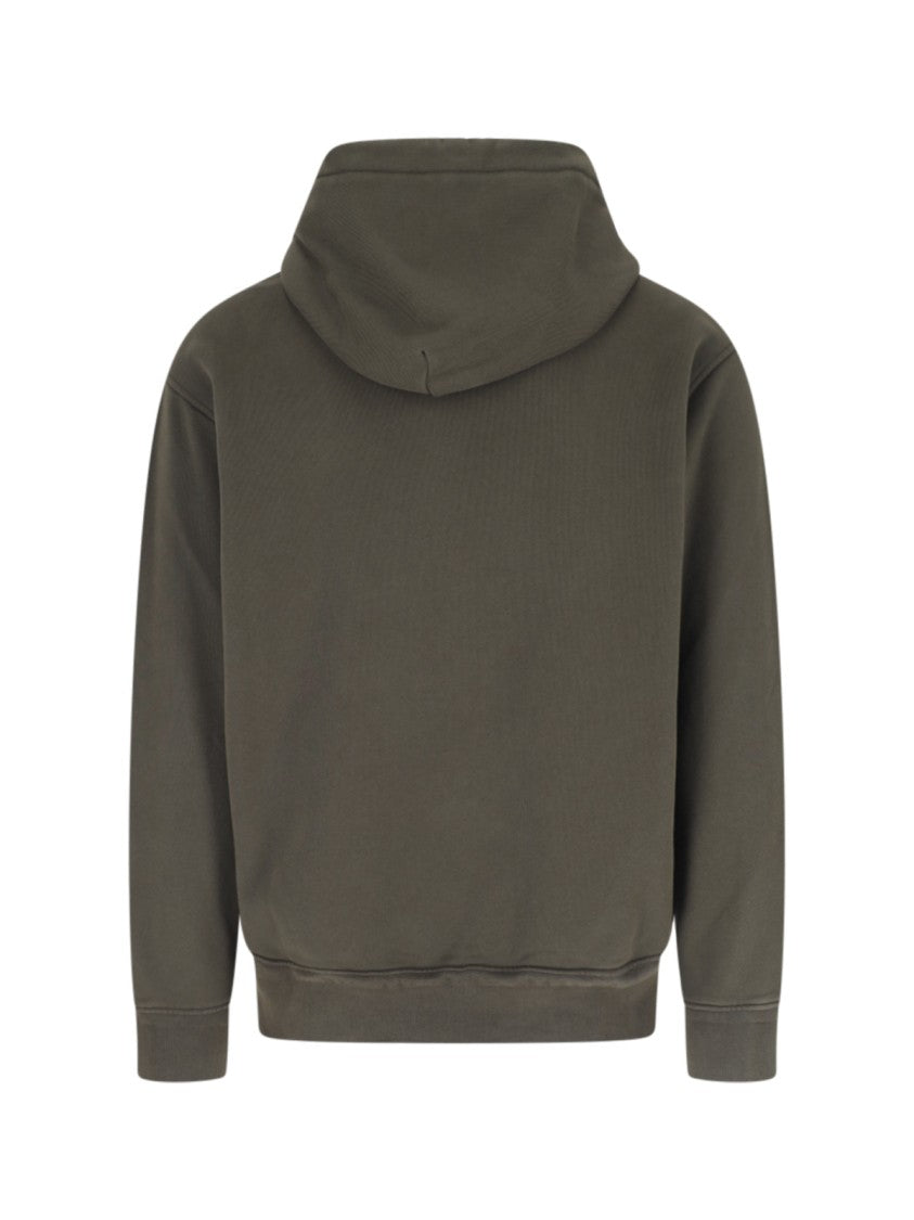C.P. Company Green Cotton Hoodie With Drawstring