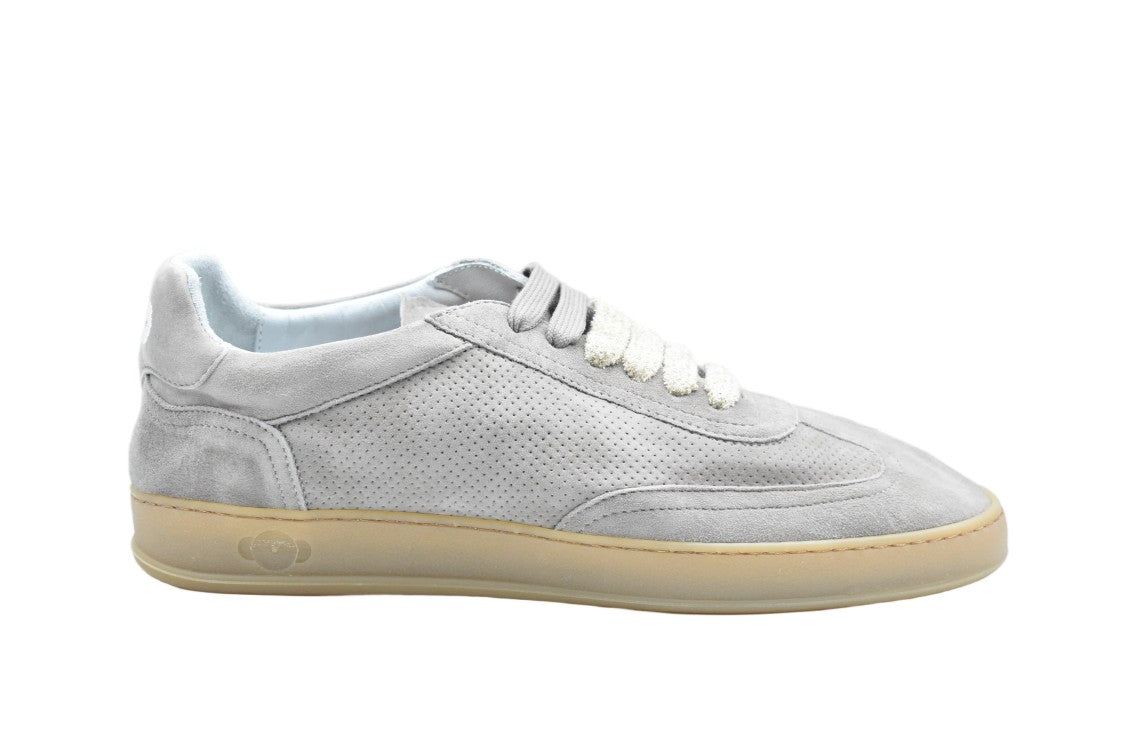 Soldini Blue Suede Round Toe Laced Sneakers