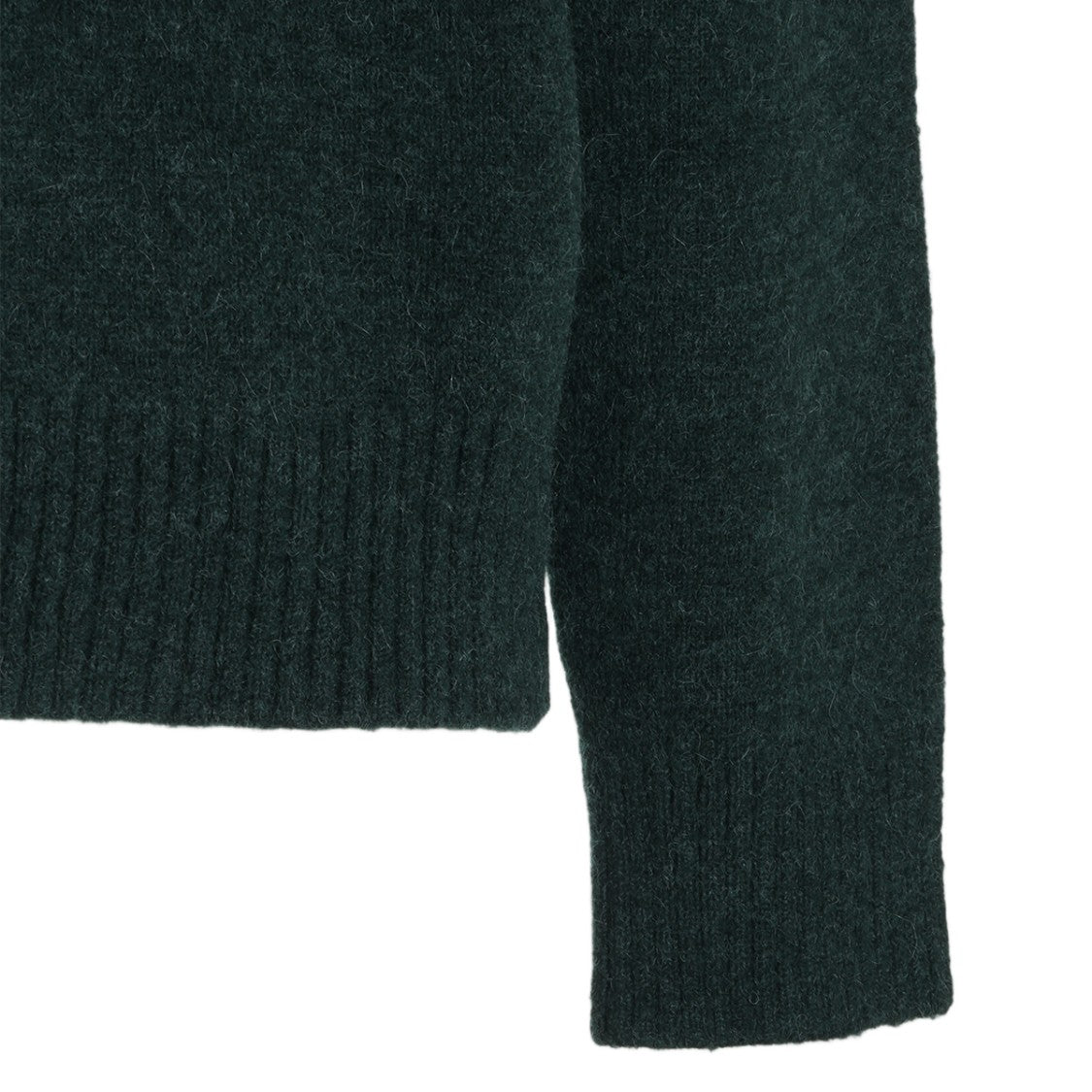 Ami Paris Deep Green Embroidered Polo Collar Sweater