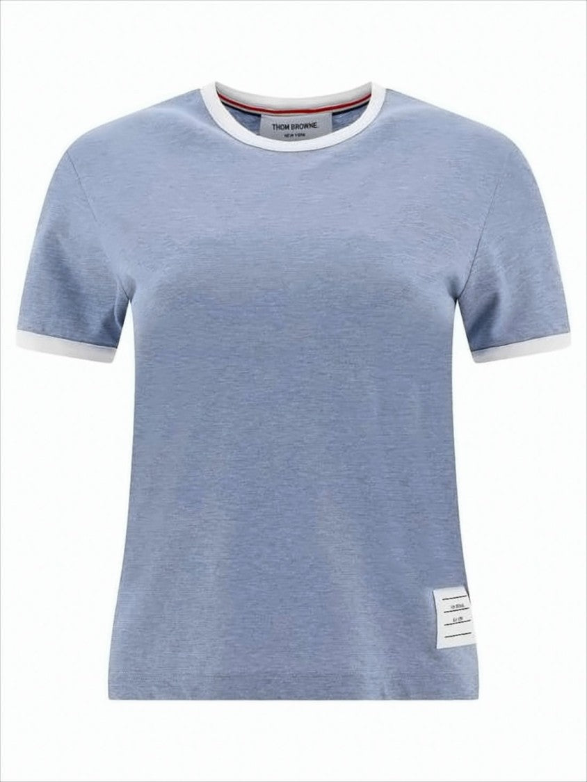 Thom Browne Light Blue Short-Sleeved Knit Top