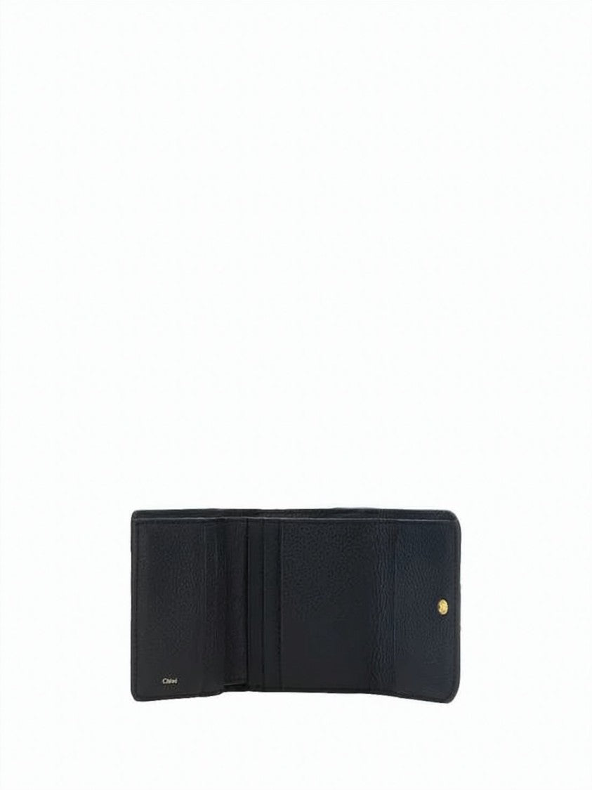 Chloé Compact Rectangular Calf Leather Wallet With Gold-Tone Logo