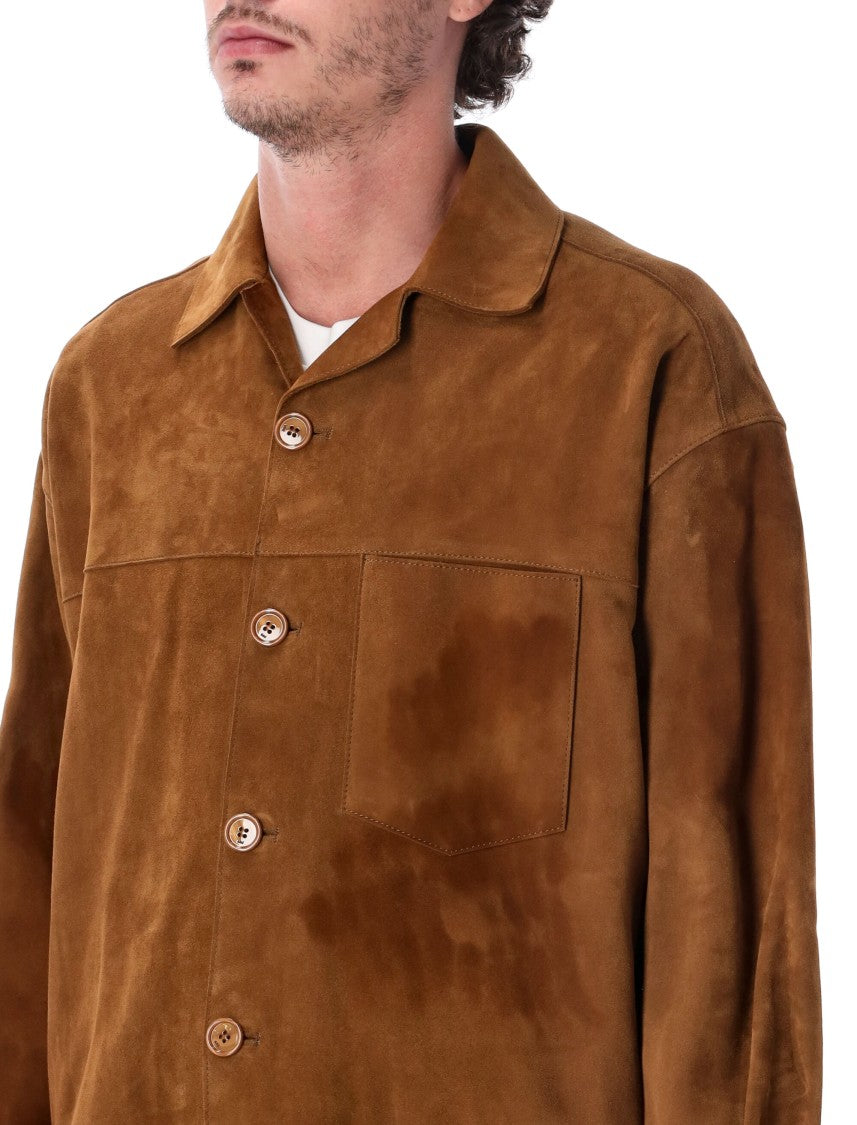 Ami Paris Suede Classic Collar Overshirt